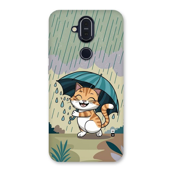 Cat In Rain Back Case for Nokia 8.1