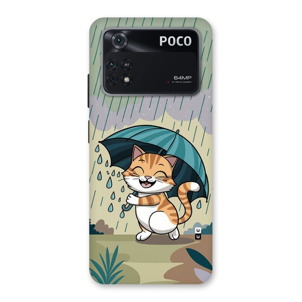 Cat In Rain Back Case for Poco M4 Pro 4G