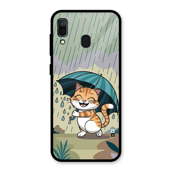 Cat In Rain Glass Back Case for Galaxy A30