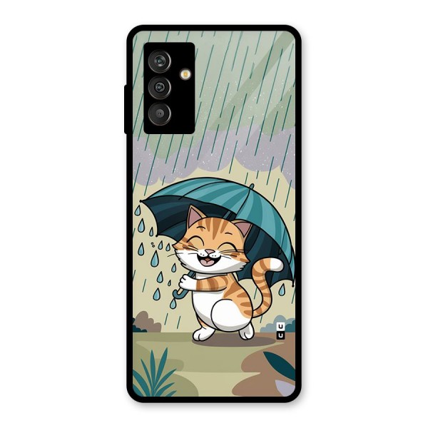 Cat In Rain Glass Back Case for Galaxy M13