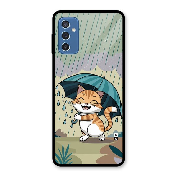 Cat In Rain Glass Back Case for Galaxy M52 5G