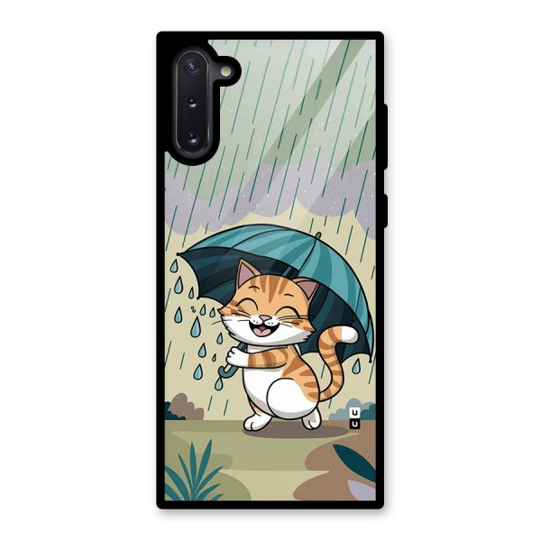 Cat In Rain Glass Back Case for Galaxy Note 10