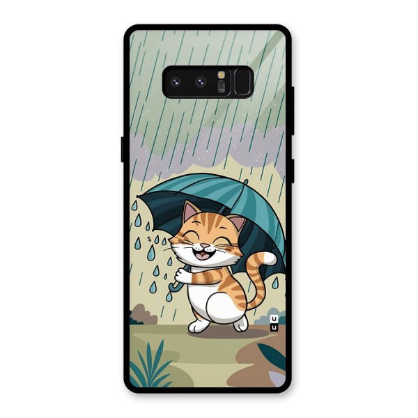 Cat In Rain Glass Back Case for Galaxy Note 8