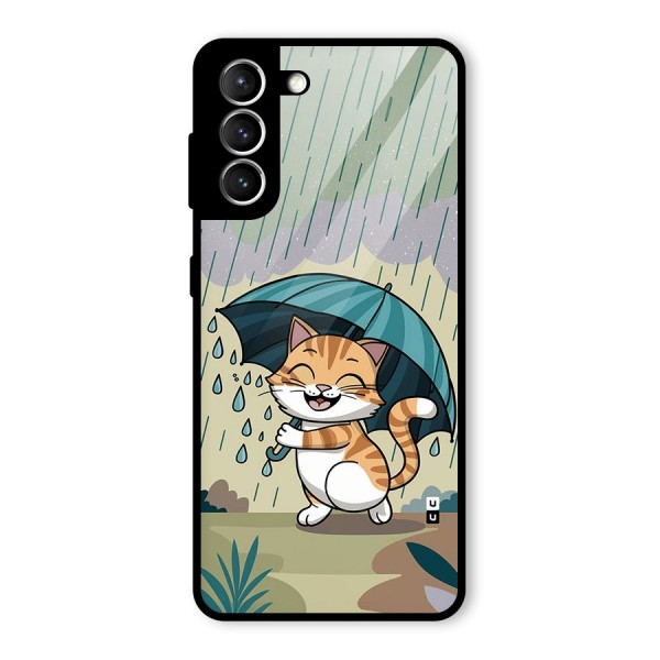 Cat In Rain Glass Back Case for Galaxy S21 5G