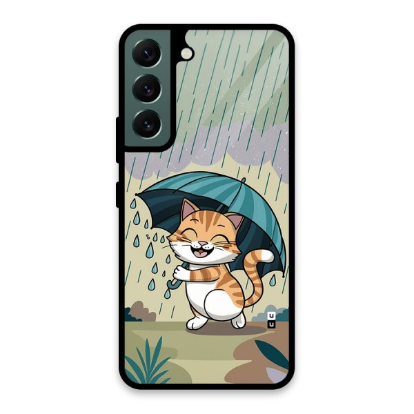 Cat In Rain Glass Back Case for Galaxy S22 5G