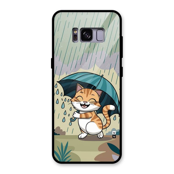 Cat In Rain Glass Back Case for Galaxy S8