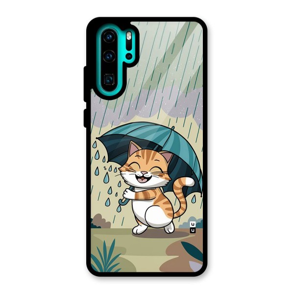Cat In Rain Glass Back Case for Huawei P30 Pro
