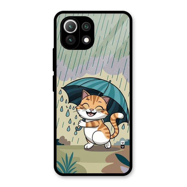 Cat In Rain Glass Back Case for Mi 11 Lite