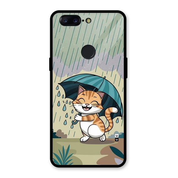 Cat In Rain Glass Back Case for OnePlus 5T