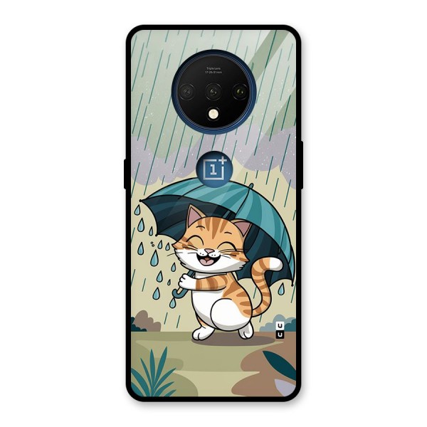 Cat In Rain Glass Back Case for OnePlus 7T