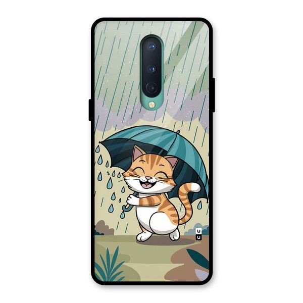 Cat In Rain Glass Back Case for OnePlus 8