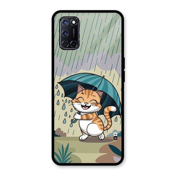 Cat In Rain Glass Back Case for Oppo A52