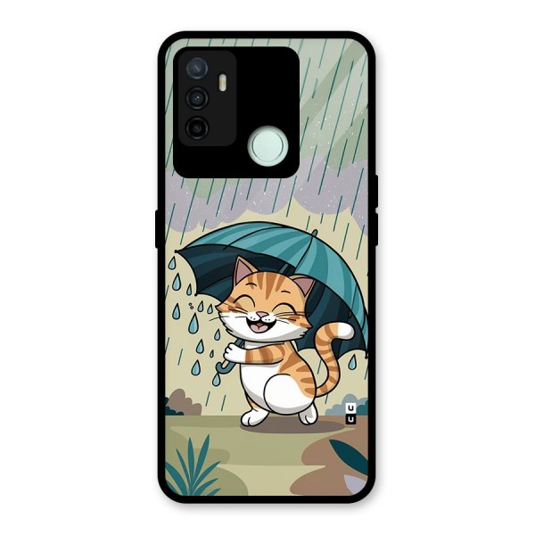 Cat In Rain Glass Back Case for Oppo A53