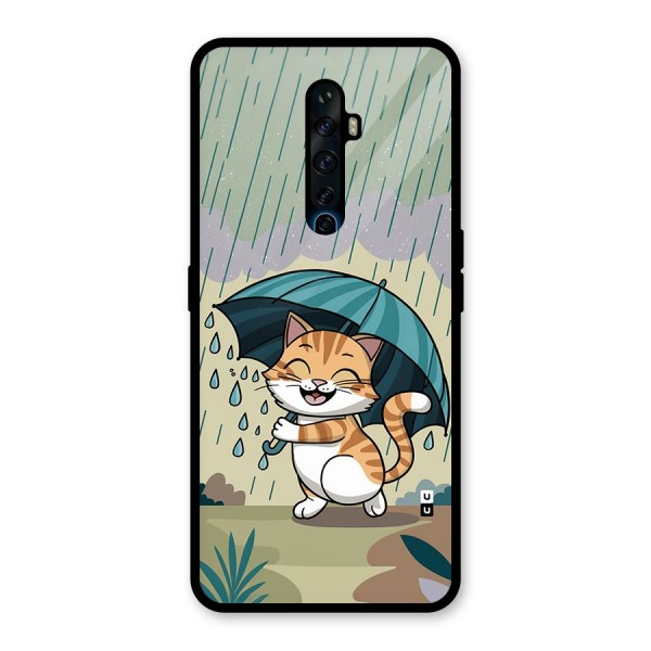 Cat In Rain Glass Back Case for Oppo Reno2 F