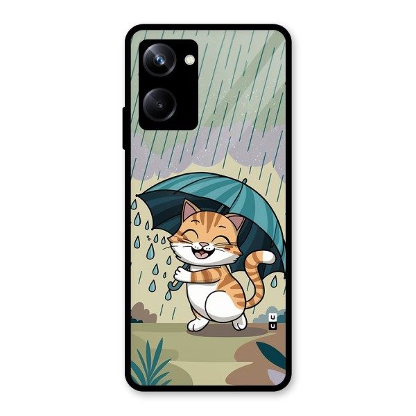 Cat In Rain Glass Back Case for Realme 10 Pro