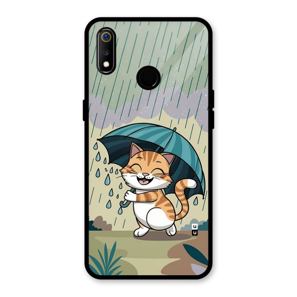 Cat In Rain Glass Back Case for Realme 3