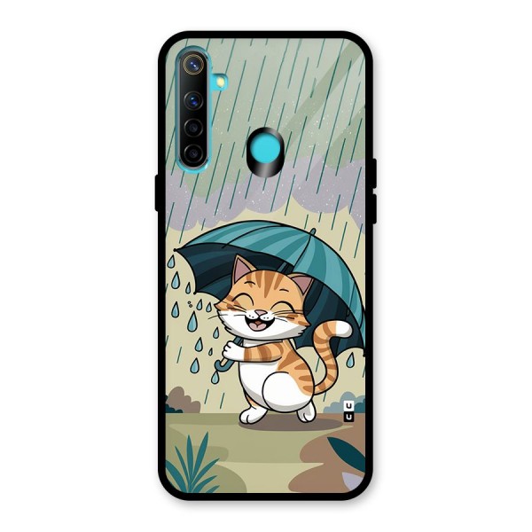 Cat In Rain Glass Back Case for Realme 5