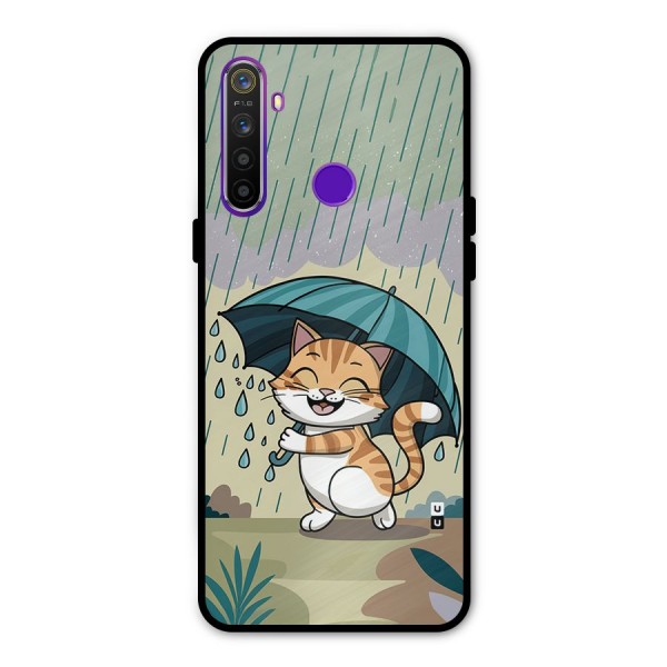 Cat In Rain Glass Back Case for Realme 5s