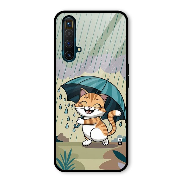 Cat In Rain Glass Back Case for Realme X3 SuperZoom