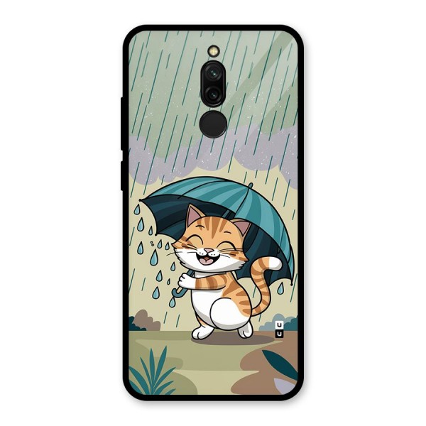 Cat In Rain Glass Back Case for Redmi 8