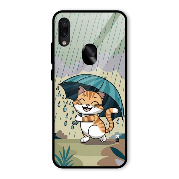 Cat In Rain Glass Back Case for Redmi Note 7