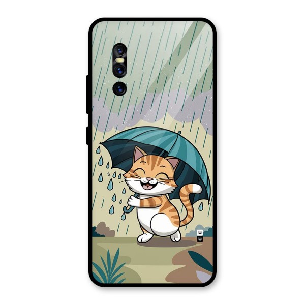 Cat In Rain Glass Back Case for Vivo V15 Pro