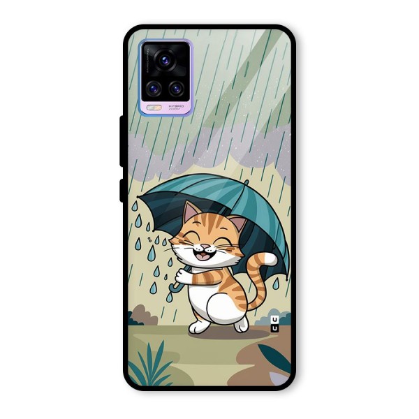 Cat In Rain Glass Back Case for Vivo V20 Pro