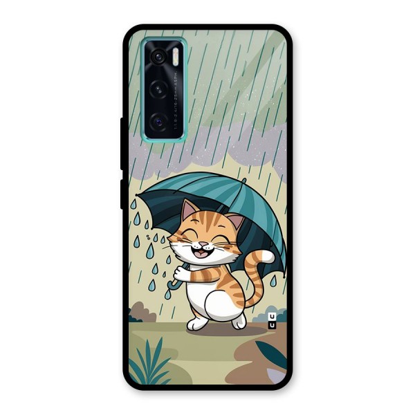 Cat In Rain Glass Back Case for Vivo V20 SE