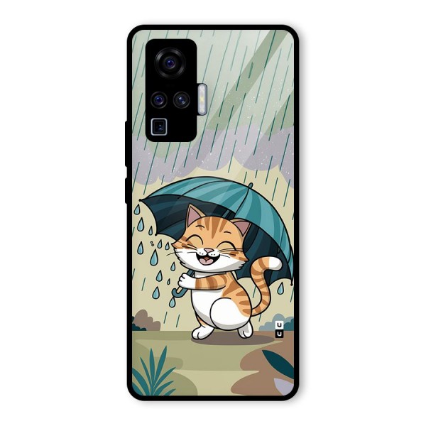 Cat In Rain Glass Back Case for Vivo X50 Pro