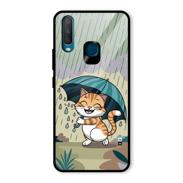 Cat In Rain Glass Back Case for Vivo Y12