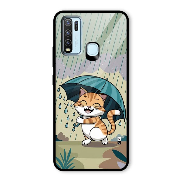 Cat In Rain Glass Back Case for Vivo Y50