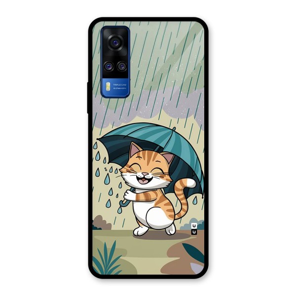 Cat In Rain Glass Back Case for Vivo Y51