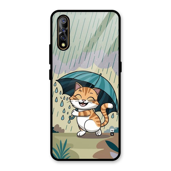 Cat In Rain Glass Back Case for Vivo Z1x