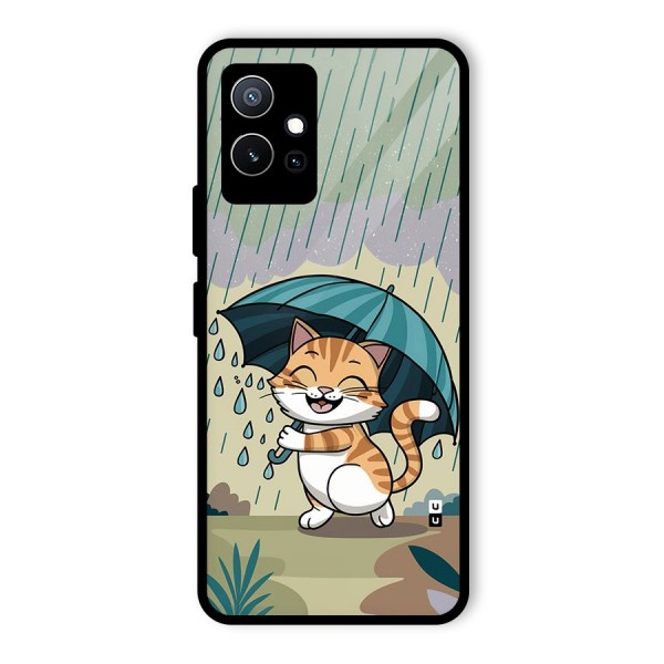 Cat In Rain Glass Back Case for Vivo iQOO Z6