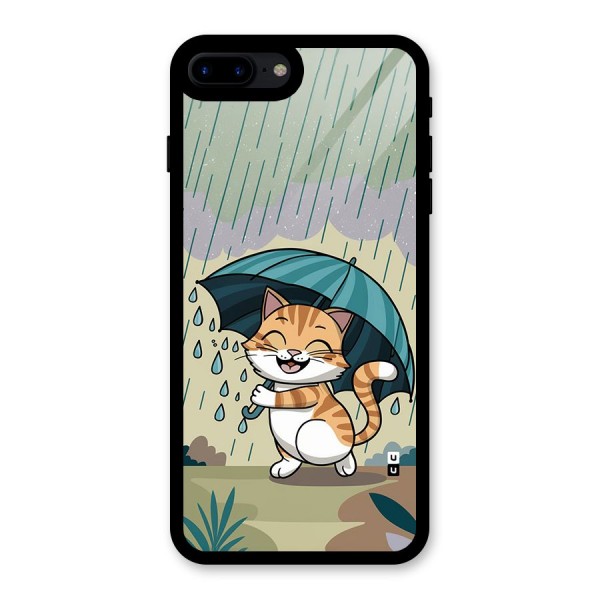 Cat In Rain Glass Back Case for iPhone 7 Plus