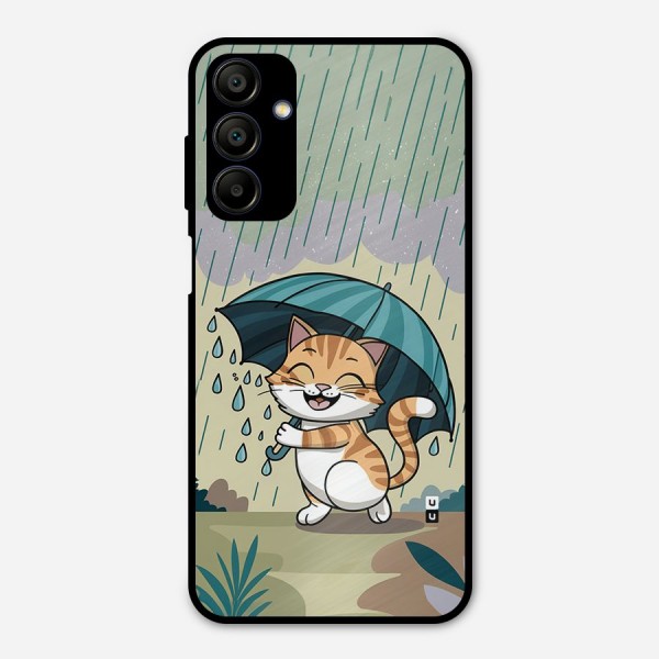 Cat In Rain Metal Back Case for Galaxy A15 5G