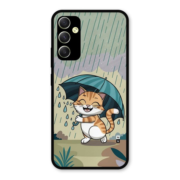 Cat In Rain Metal Back Case for Galaxy A34