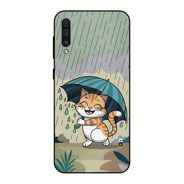 Cat In Rain Metal Back Case for Galaxy A50