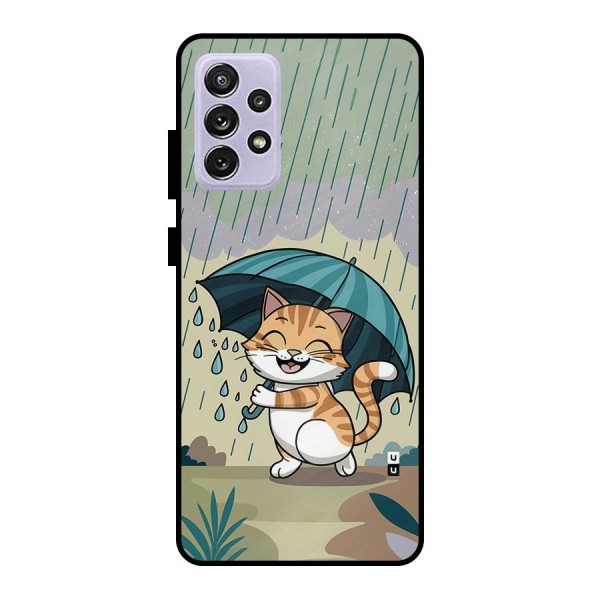 Cat In Rain Metal Back Case for Galaxy A72