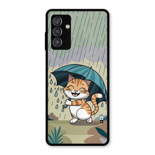 Cat In Rain Metal Back Case for Galaxy F13