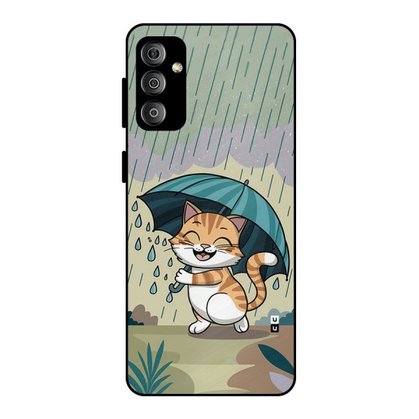 Cat In Rain Metal Back Case for Galaxy F23