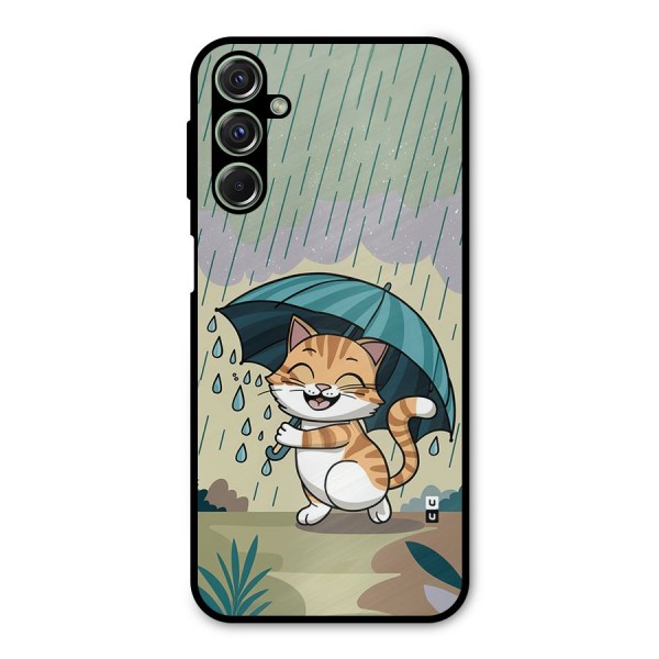 Cat In Rain Metal Back Case for Galaxy F34