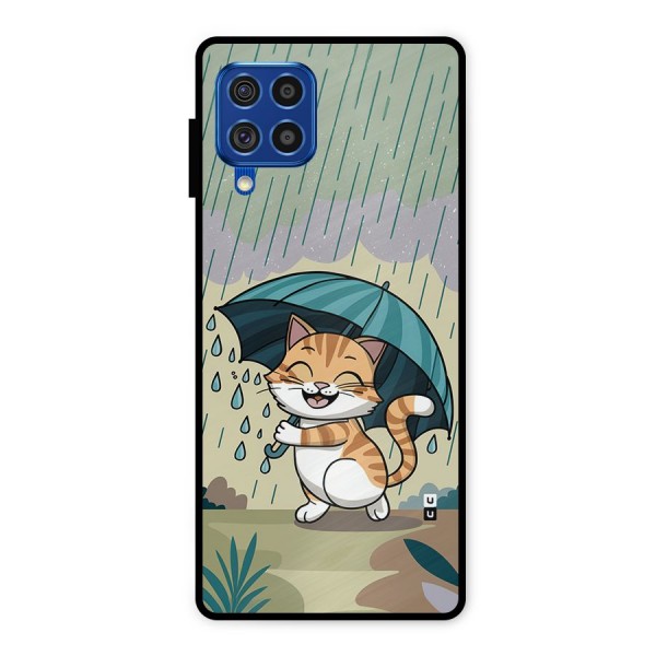 Cat In Rain Metal Back Case for Galaxy F62