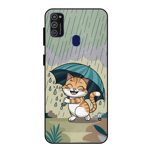 Cat In Rain Metal Back Case for Galaxy M21