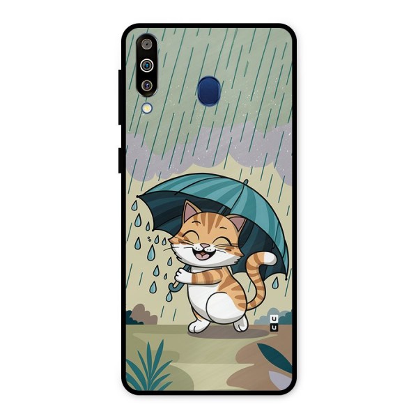 Cat In Rain Metal Back Case for Galaxy M30