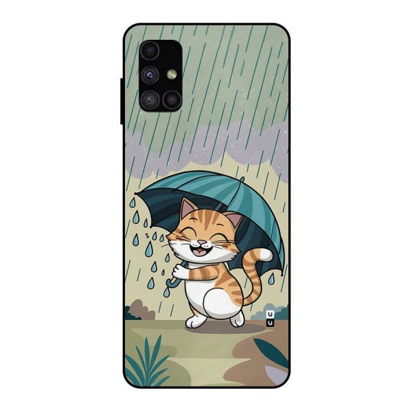 Cat In Rain Metal Back Case for Galaxy M51