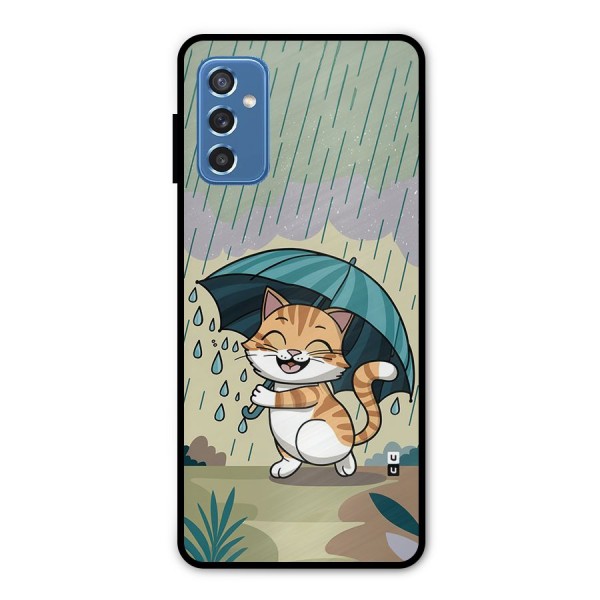 Cat In Rain Metal Back Case for Galaxy M52 5G