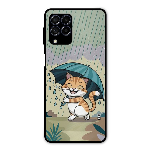 Cat In Rain Metal Back Case for Galaxy M53 5G