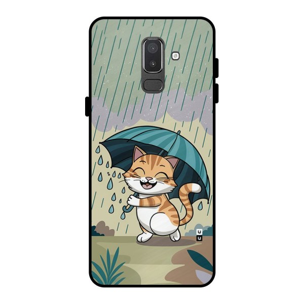 Cat In Rain Metal Back Case for Galaxy On8 (2018)