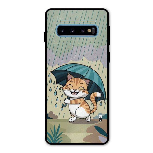 Cat In Rain Metal Back Case for Galaxy S10